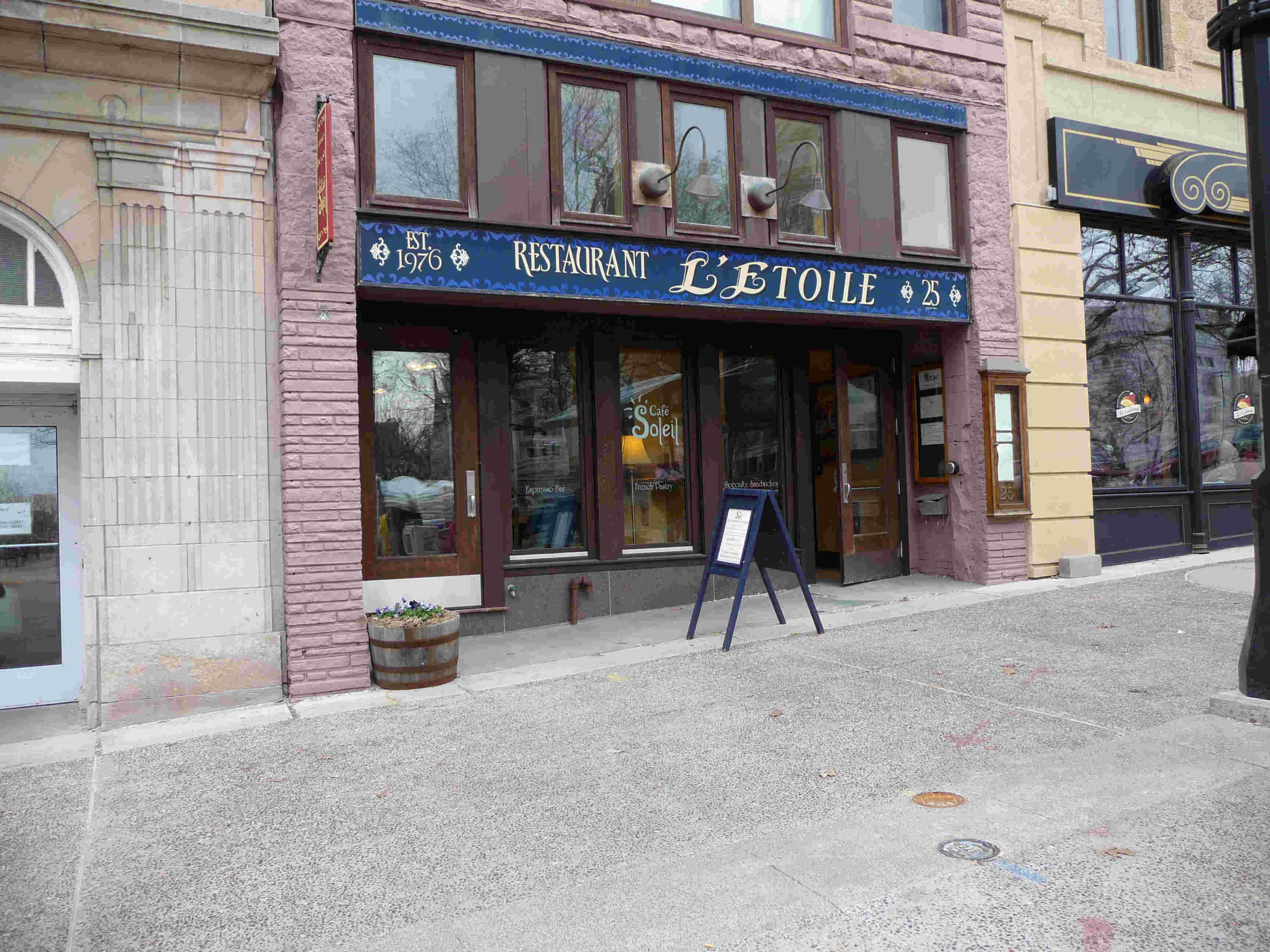 Cafe Soleil is on the ground level of L’Etoile Restaurant.